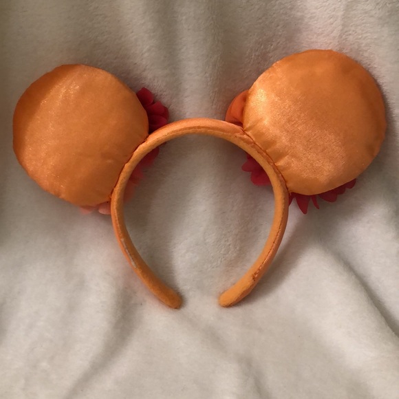 Gently used Disney Parks orange and pink flower ears - Picture 3 of 6